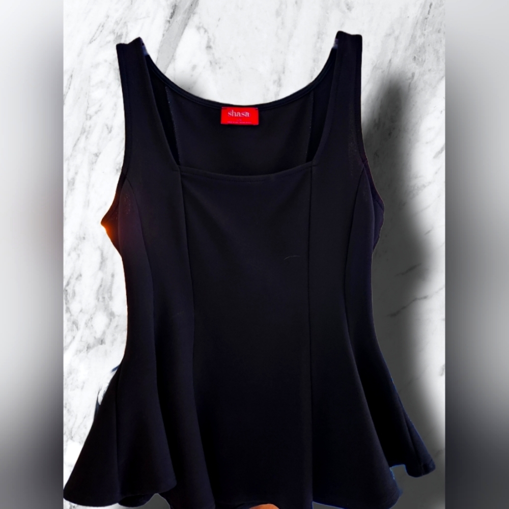 Black peplum top